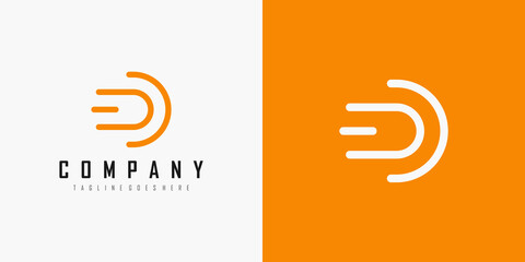 Abstract Initial Letter O Logo. Orange Circular Rounded Lines Striped Style isolated on Double Background. Usable for Business and Technology Logos. Flat Vector Logo Design Template Element