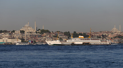 Ferry in Bosphorus Strait, Istanbul, Turkey