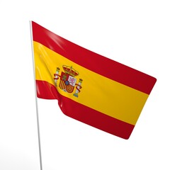 Spain flag 3d illustration. White background