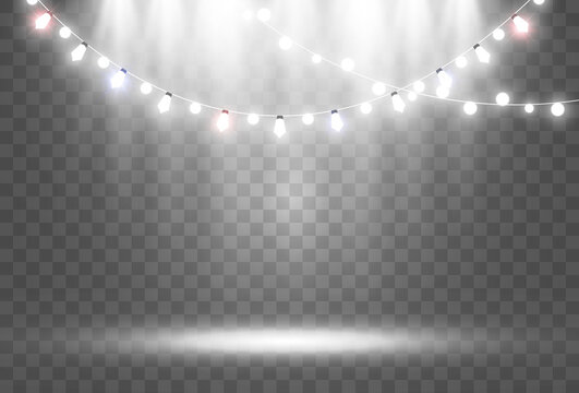 Vector illustration of a light garland on a transparent background. © Olga