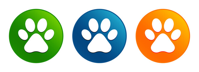 Animal paw print icon liquid design round button set illustration © Greyparrot