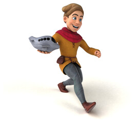 3D Illustration of a medieval historical character