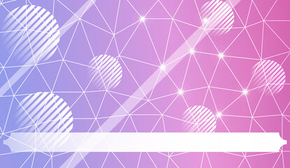 Decorative background with triangles, line, circle, space for text. Bright background for poster, banner, flyer. Vector illustration. Creative gradient color.