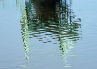 Reflection of drawbridge.