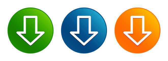 Download icon liquid design round button set illustration