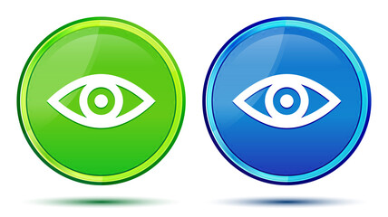 Eye icon creative natural round button set illustration