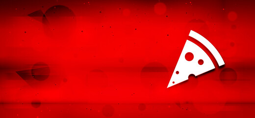 Pizza slice icon motion art abstract red banner illustration