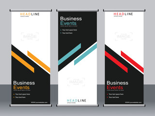 Business banner roll up set,standee banner template,Modern banner.