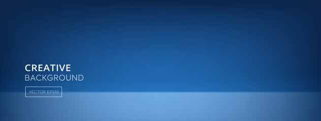 Modern abstract gradient blue room banner background