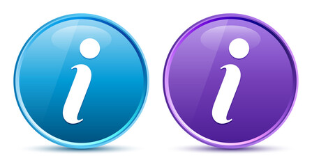 Info icon sleek soft round button set illustration