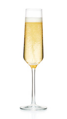 Glass of champagne isolated on white