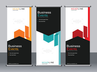 Business banner roll up set,standee banner template,Modern banner.