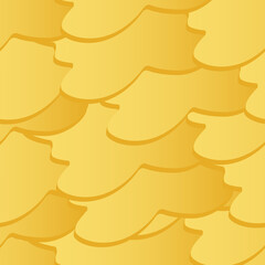 Vector golden seamless texture. Yellow 3d slices. EPS 10