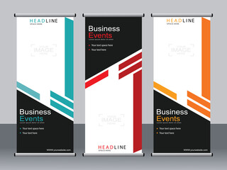 Business banner roll up set,standee banner template,Modern banner.