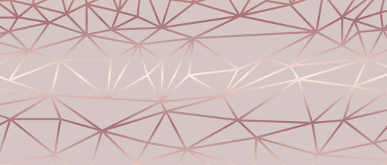 Luxury  abstract polygon artistic geometric with rose gold line background. Decorating in pattern of premium polygon style for ads, poster, cover, wallpaper, print, artwork.  Vector illustration.