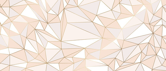 Luxury  abstract polygon artistic geometric with rose gold line background. Decorating in pattern of premium polygon style for ads, poster, cover, wallpaper, print, artwork.  Vector illustration.