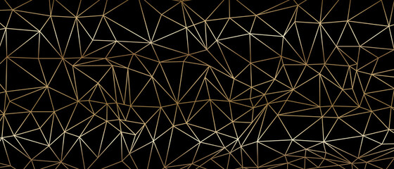 Luxury  abstract polygon artistic geometric with gold line background. Decorating in pattern of premium polygon style for ads, poster, cover, wallpaper, print, artwork.  Vector illustration.