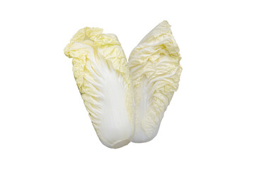 two Chinese cabbage was placed on a white background.