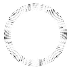 Halftone dots in circle form. round logo . vector dotted frame . design element