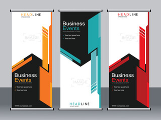Business banner roll up set,standee banner template,Modern banner.