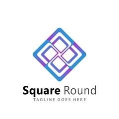 Abstract Square Round Logos Design Vector Illustration Template