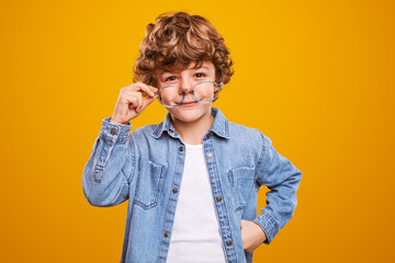 Smart little boy with eyeglasses