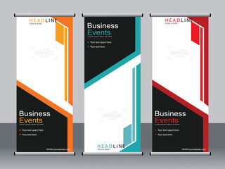 Business banner roll up set,standee banner template,Modern banner.