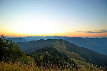 Naklejka na ściany i meble sunrise in the monte baldo mountain