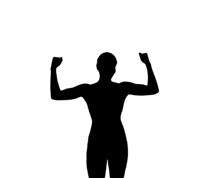 frau beim sport sportlich stark muslen shilouette umriss schattenbild yoga pikt piktogramm