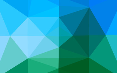 Obraz premium Light Blue, Green vector polygonal background.