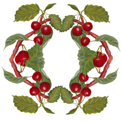 Hand painted cherry blossom wreath, perfect to use on the web or in print