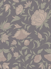 Vintage flowers. Vector print. Floral seamless pattern.