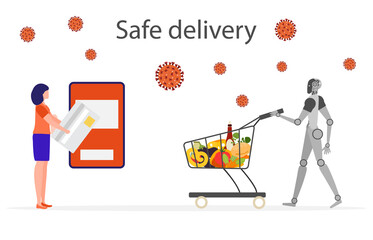 Quarantine Virus Online Order Safe delivery Robot