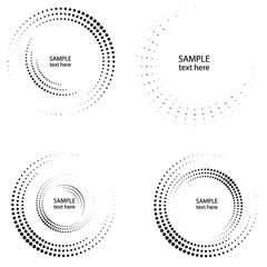 Halftone dots in circle form. round logo . vector dotted frame . design element