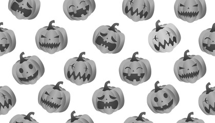 Seamless Halloween pattern on white background