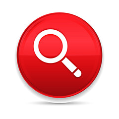 Magnifying glass icon shiny luxury design red button vector