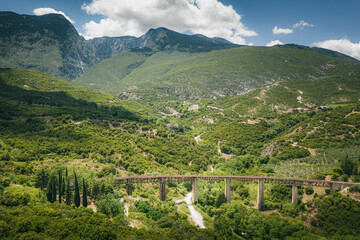 The rail bridge of Gorgopotamos in central Greece