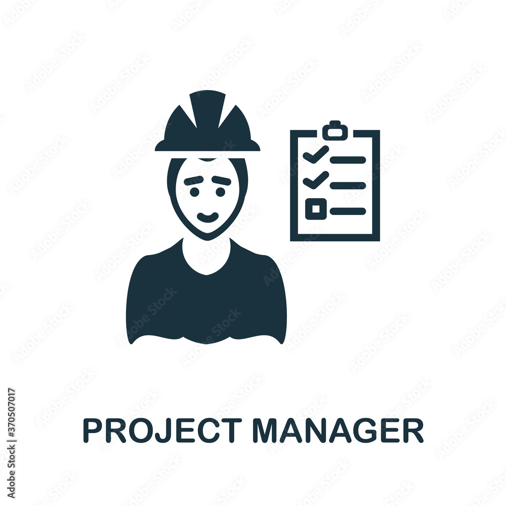 Poster project manager icon. simple element from business intelligence collection. creative project manager