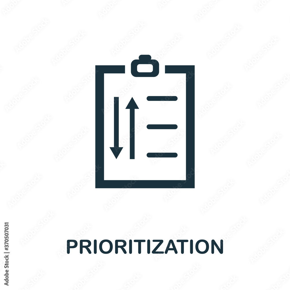 Poster prioritization icon. simple element from business intelligence collection. creative prioritization i