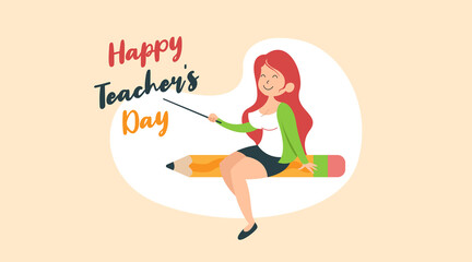 Happy world teachers' day illustration vector