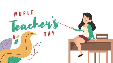 Happy world teachers' day illustration vector