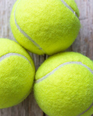 yellow tennis balls in the foreground