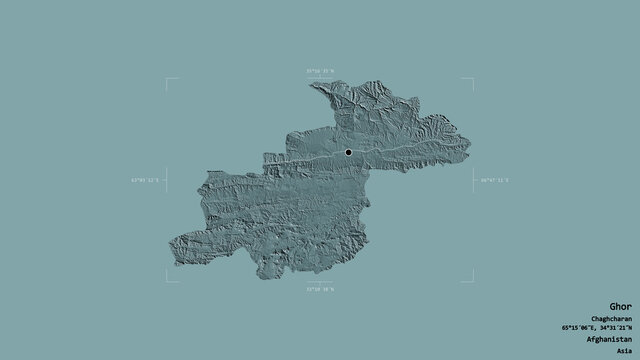 Ghor - Afghanistan. Bounding box. Administrative