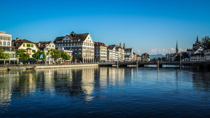 Fototapeta na wymiar Zurich is the biggest city in Switzerland