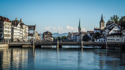 Fototapeta na wymiar Zurich is the biggest city in Switzerland