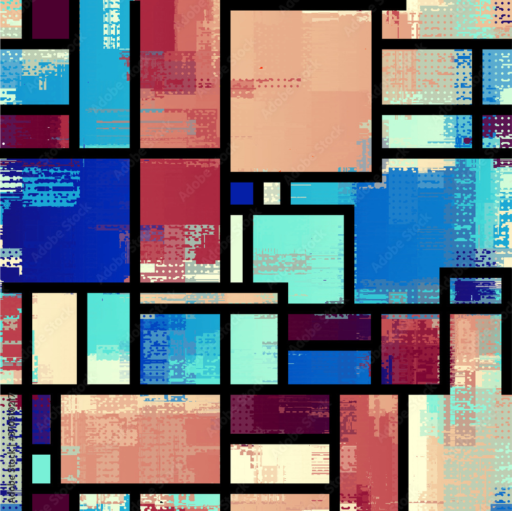 Aufkleber mondrian style design. seamless vector pattern.
