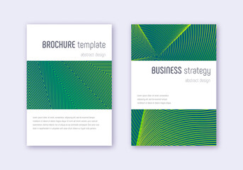 Fototapeta premium Minimalistic cover design template set. Green abst