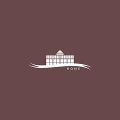 Fototapeta premium Illustration of a house with a roof. Simple home logo. House logo. Simple abstract home or monument or apartment logo design for business.