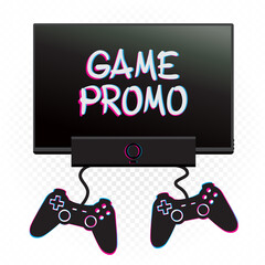game promo mockup gamepad box tv