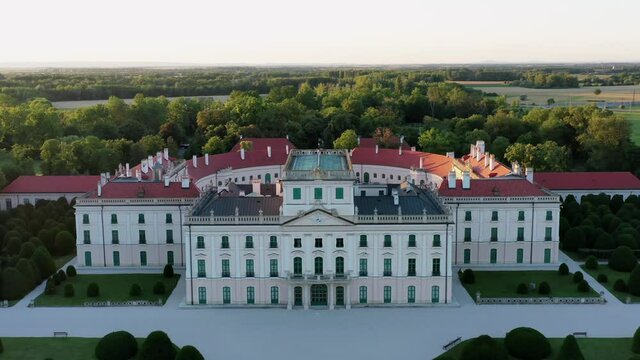 The Esterhazy Palace near by Sopron in Fertod, Hunary. Famous historical palace with beautiful garden and big forest. Hungarian hiostorical heritage.